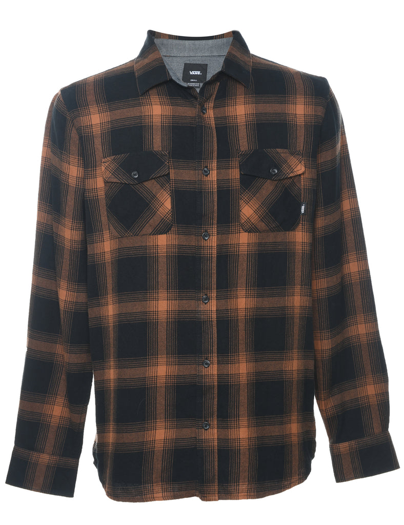 Vans Checked Black & Orange Shirt - S