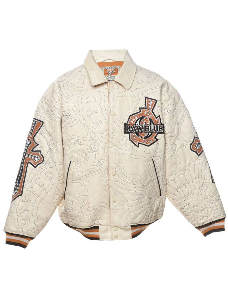 Vintage Raw Blue Y2K Embroidered Jacket  - XXL