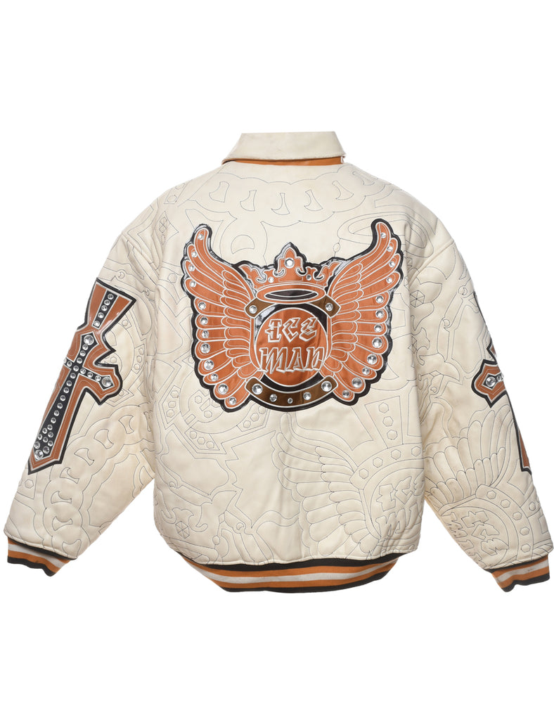 Vintage Raw Blue Y2K Embroidered Jacket  - XXL