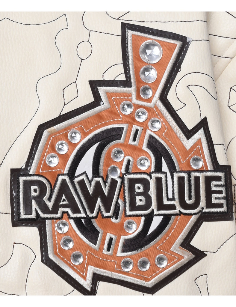 Vintage Raw Blue Y2K Embroidered Jacket  - XXL