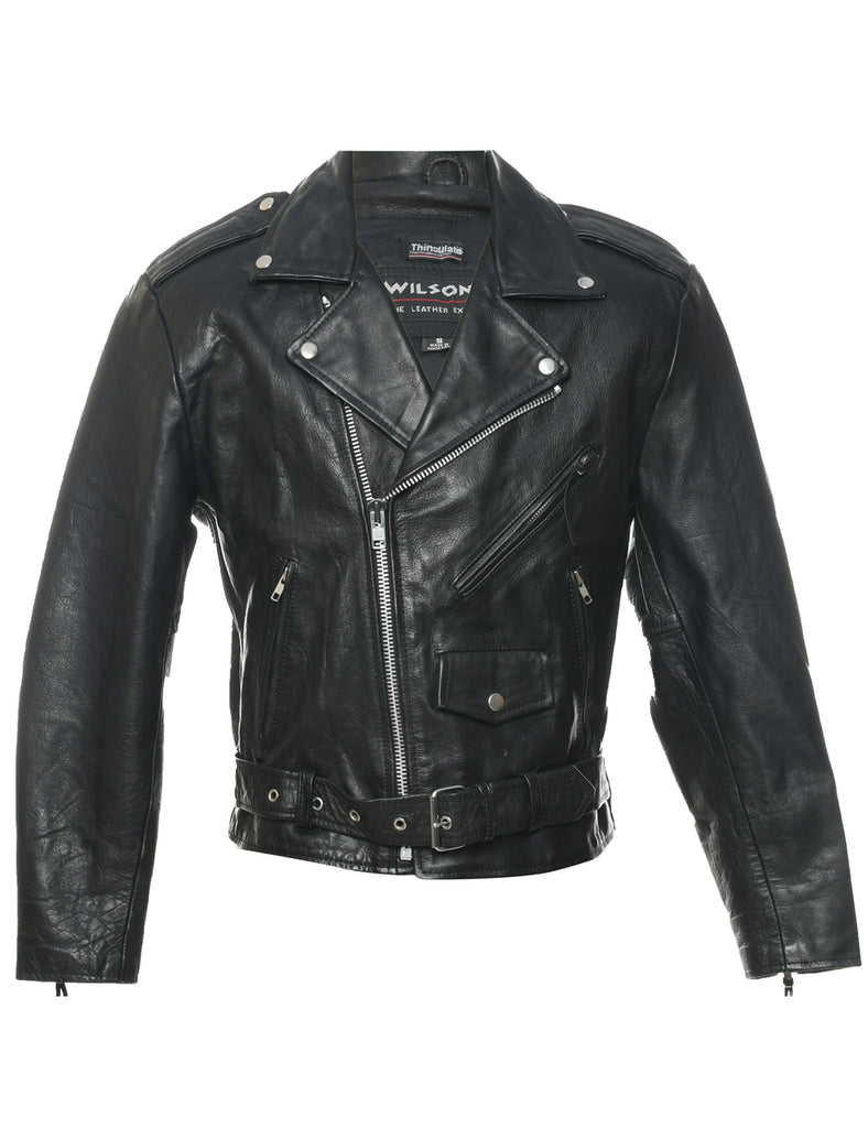 Wilson Biker Style Leather Jacket - S