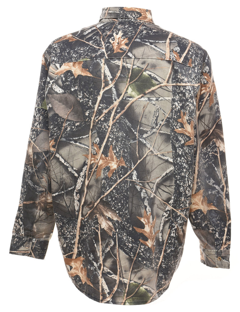 Woodland Camouflage Print Denim Shirt - XL