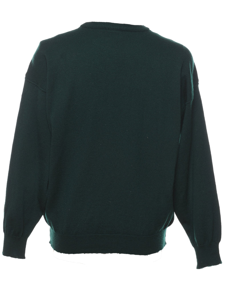 Wool Argyle Jumper - L