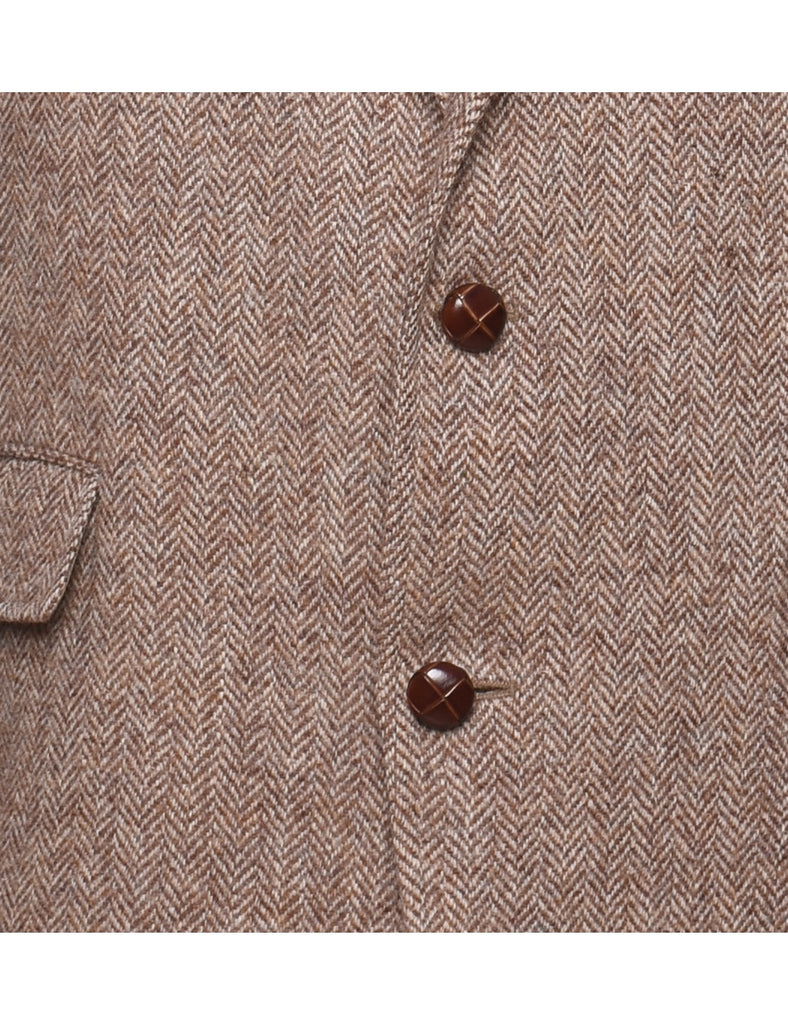 Wool Herringbone Tweed Blazer - XL