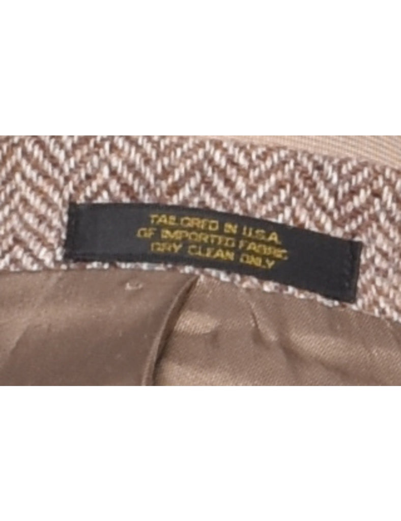 Wool Herringbone Tweed Blazer - XL