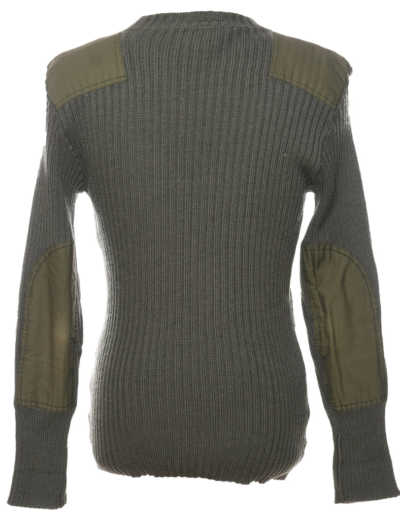 Wool Olive Green Jumper - M