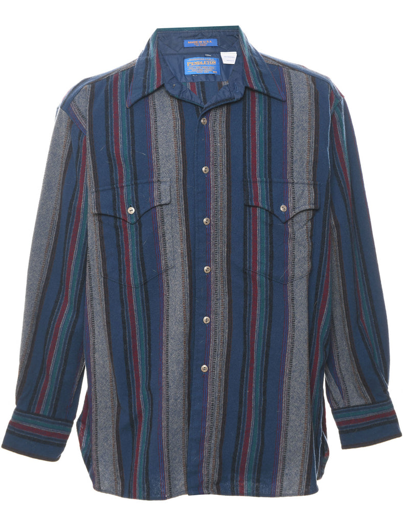 Wool Pendleton Multi-Colour Flannel Striped Shirt - XL
