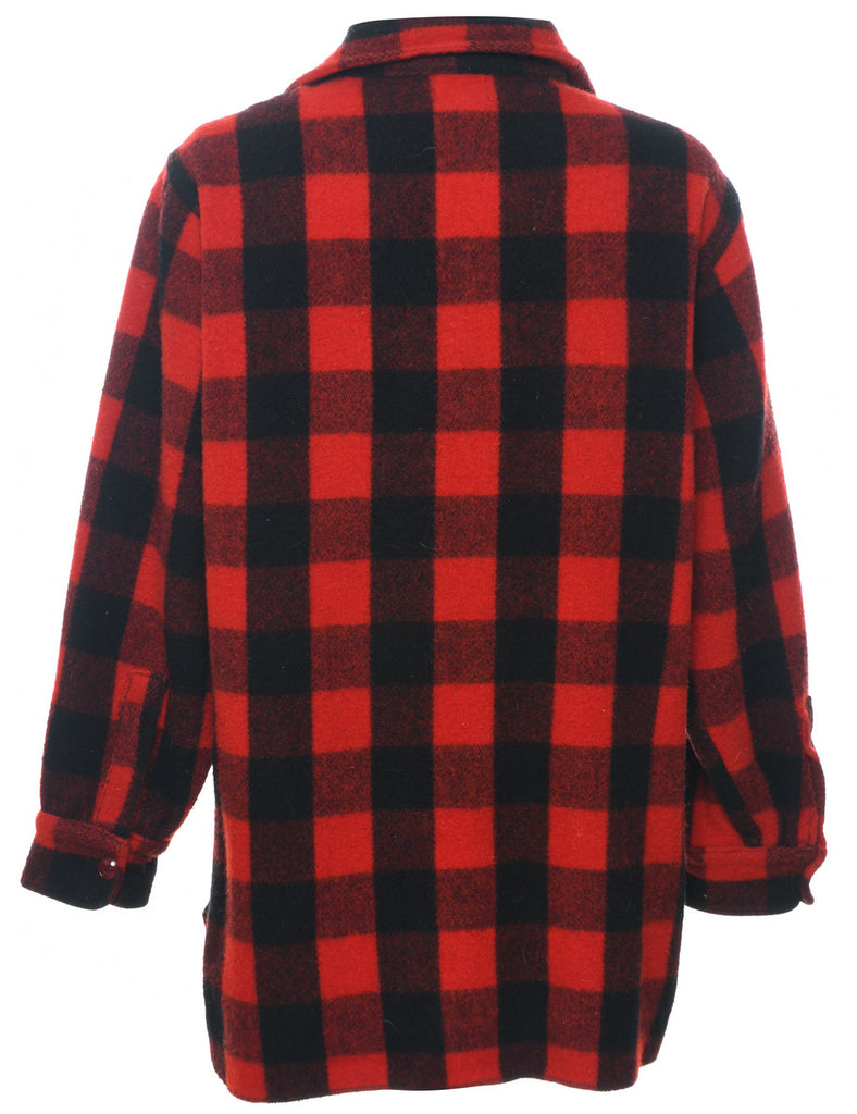 Woolrich 1990s Red & Black Flannel Checked Shirt - L