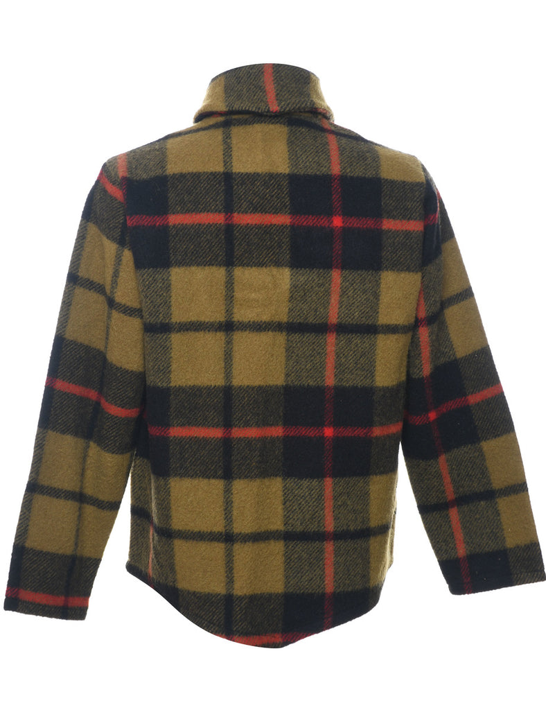 Woolrich Checked Dark Green & Red Flannel Shirt - M