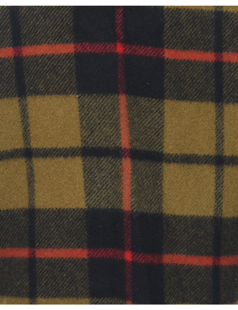 Woolrich Checked Dark Green & Red Flannel Shirt - M