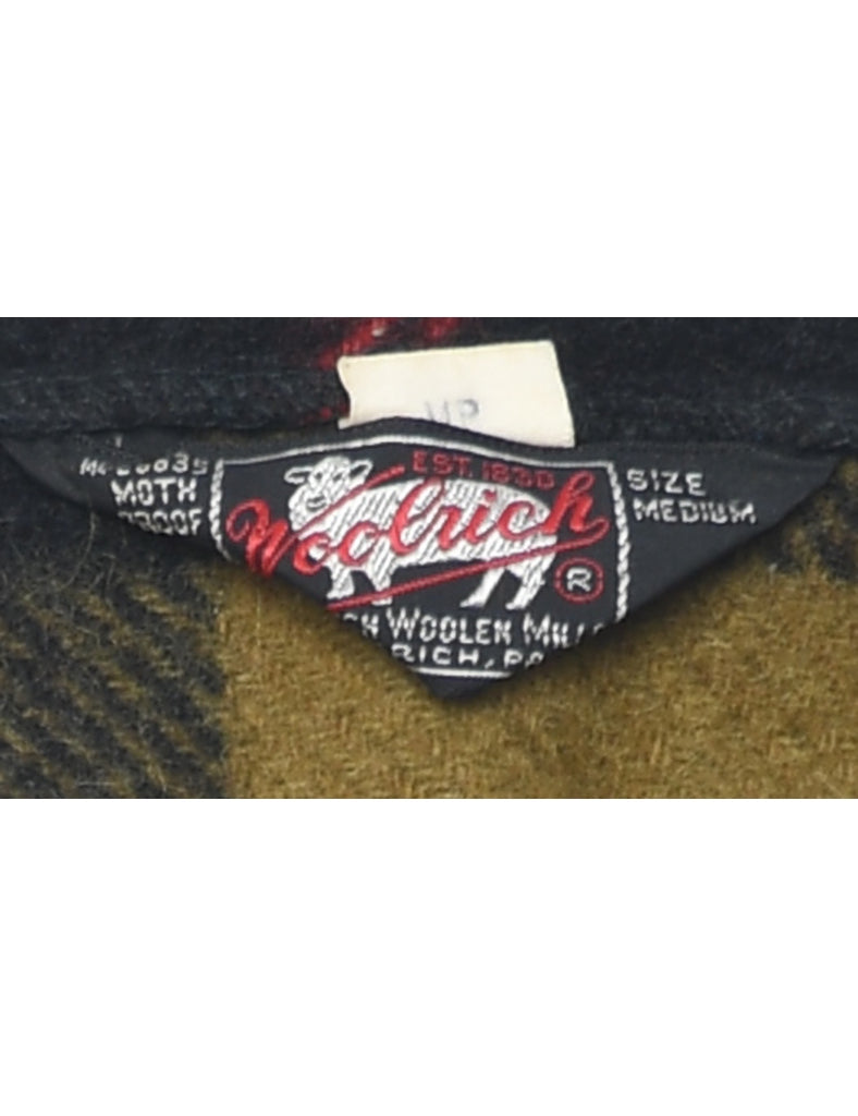 Woolrich Checked Dark Green & Red Flannel Shirt - M