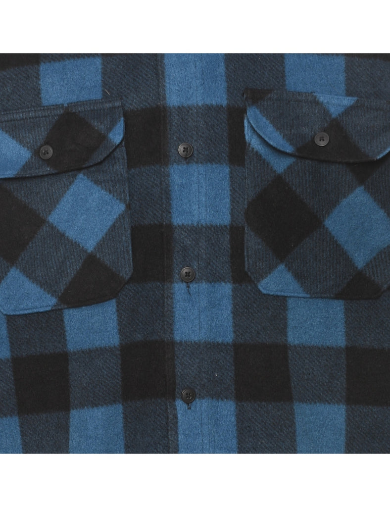 Wrangler Blue & Black Classic Checked Shirt - L