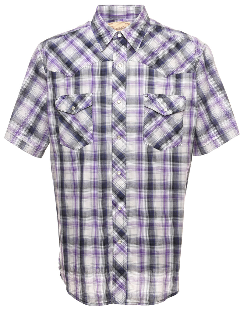 Wrangler Checked Lilac Western Shirt - XL