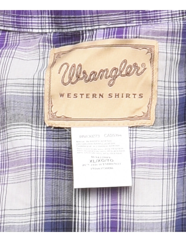 Wrangler Checked Lilac Western Shirt - XL