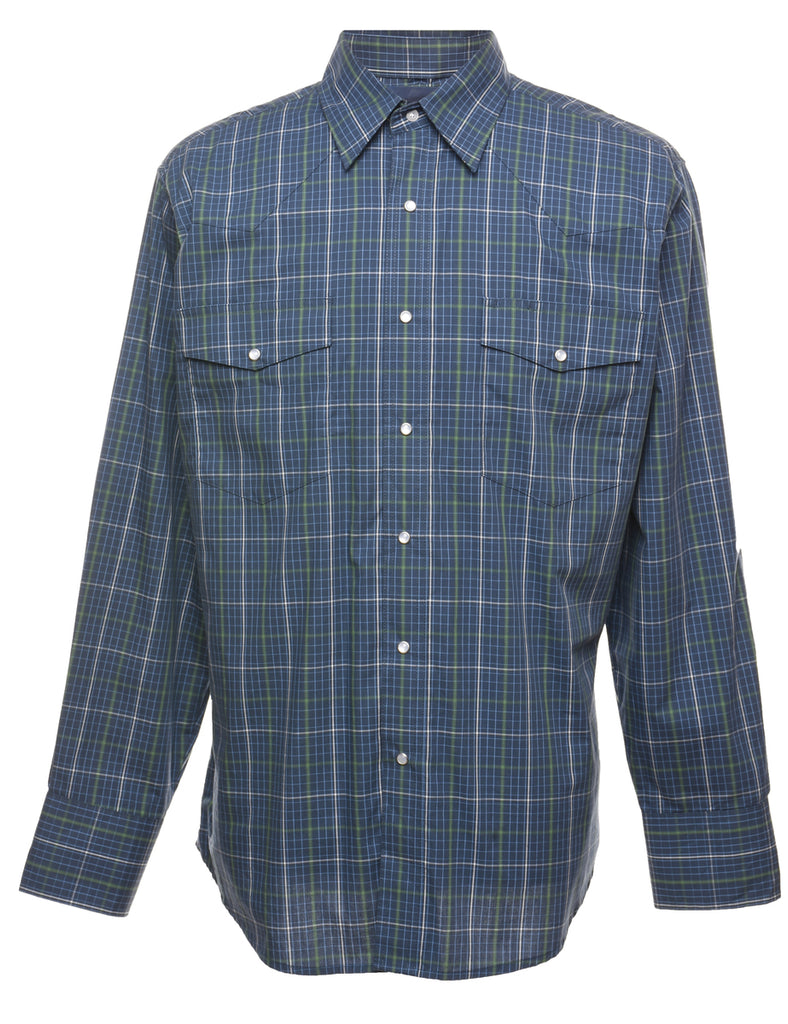 Wrangler Checked Navy & Green Shirt - L