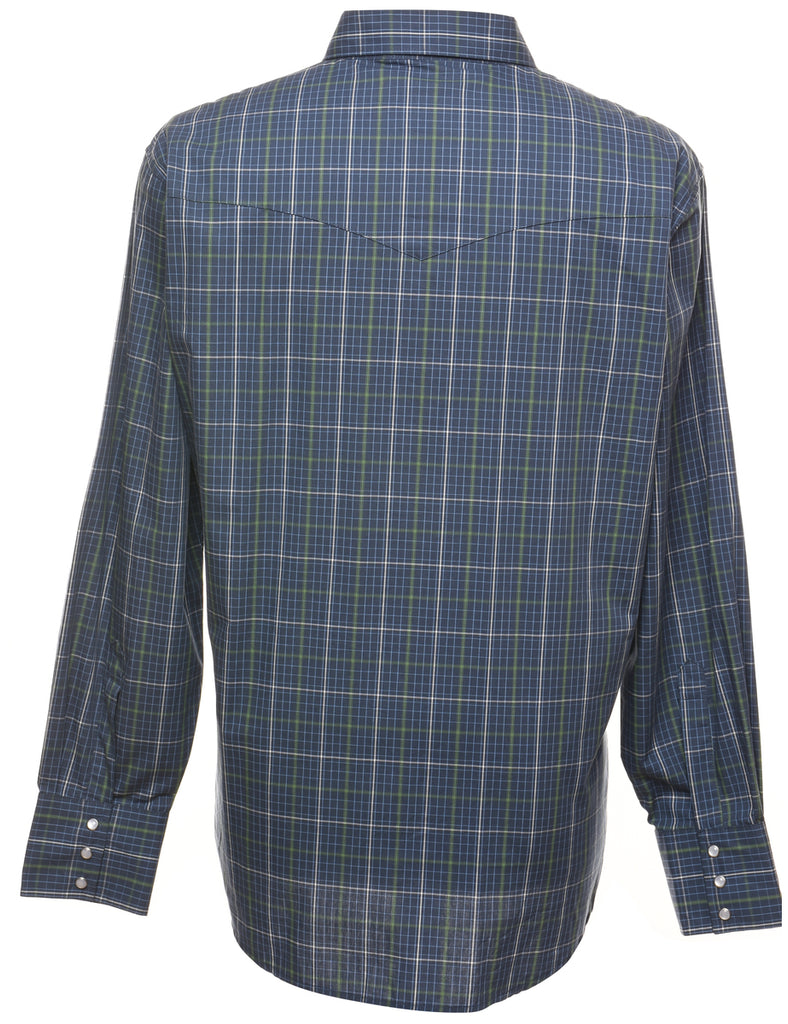 Wrangler Checked Navy & Green Shirt - L