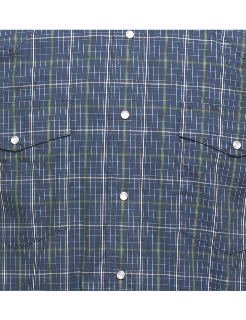 Wrangler Checked Navy & Green Shirt - L