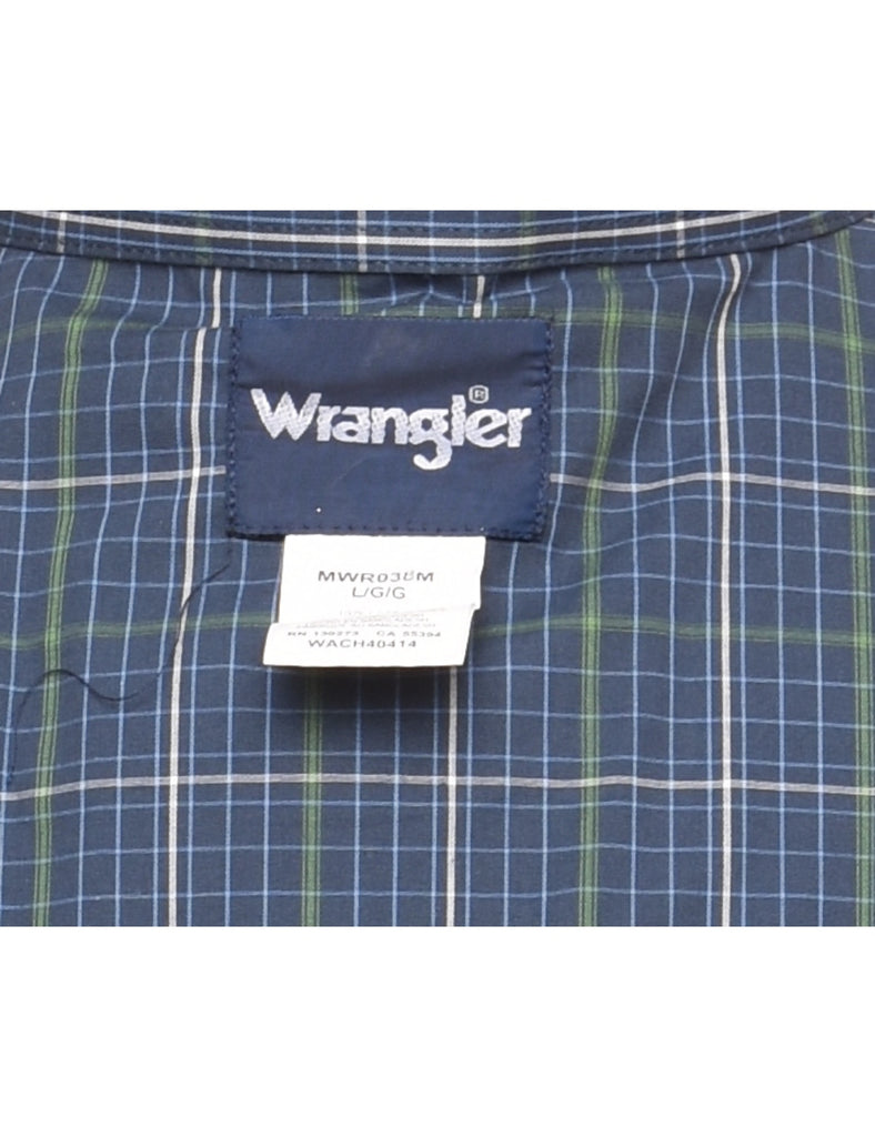 Wrangler Checked Navy & Green Shirt - L