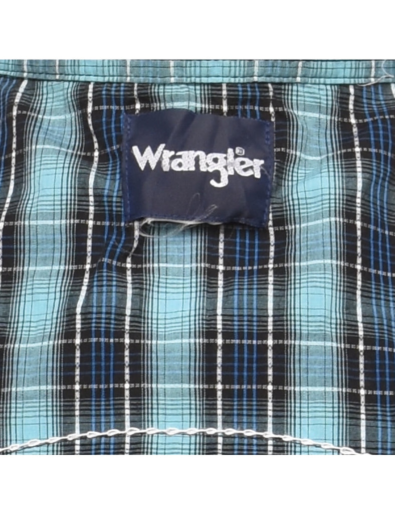 Wrangler Navy & Light Blue Checked Shirt - L