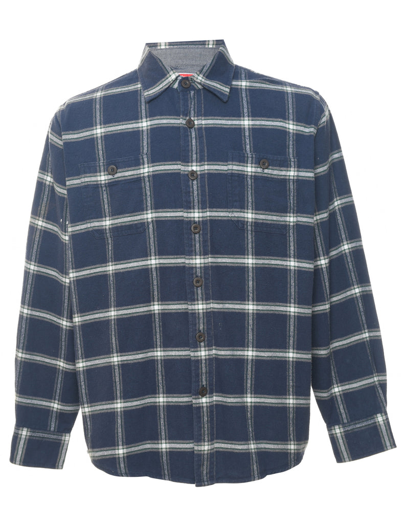 Wrangler Plaid Navy Shirt - M
