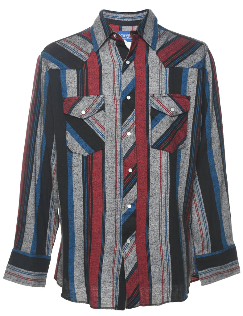 Wrangler Striped Multi-Colour Western Shirt - L