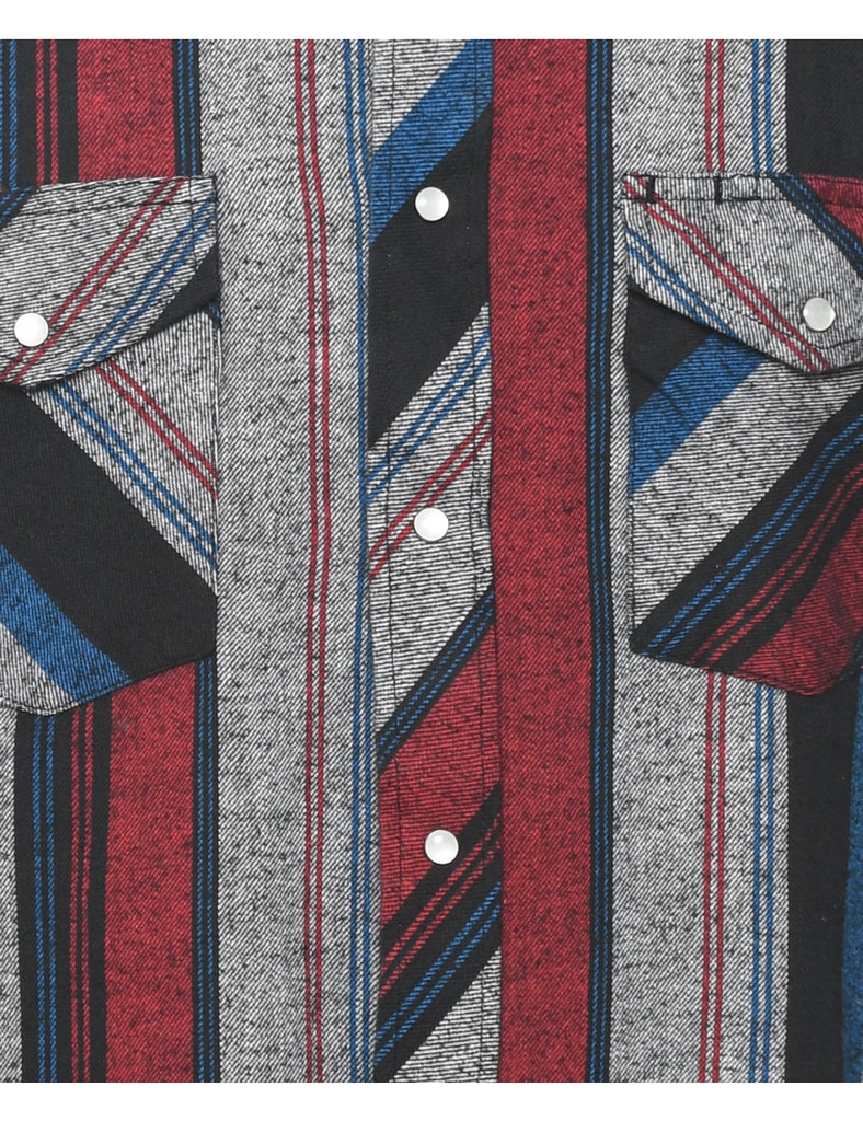 Wrangler Striped Multi-Colour Western Shirt - L