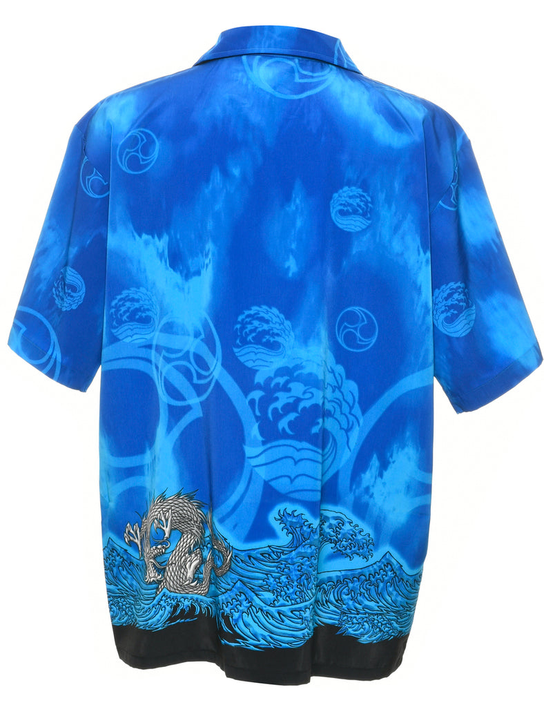 Y2K Abstract Print Shirt - L