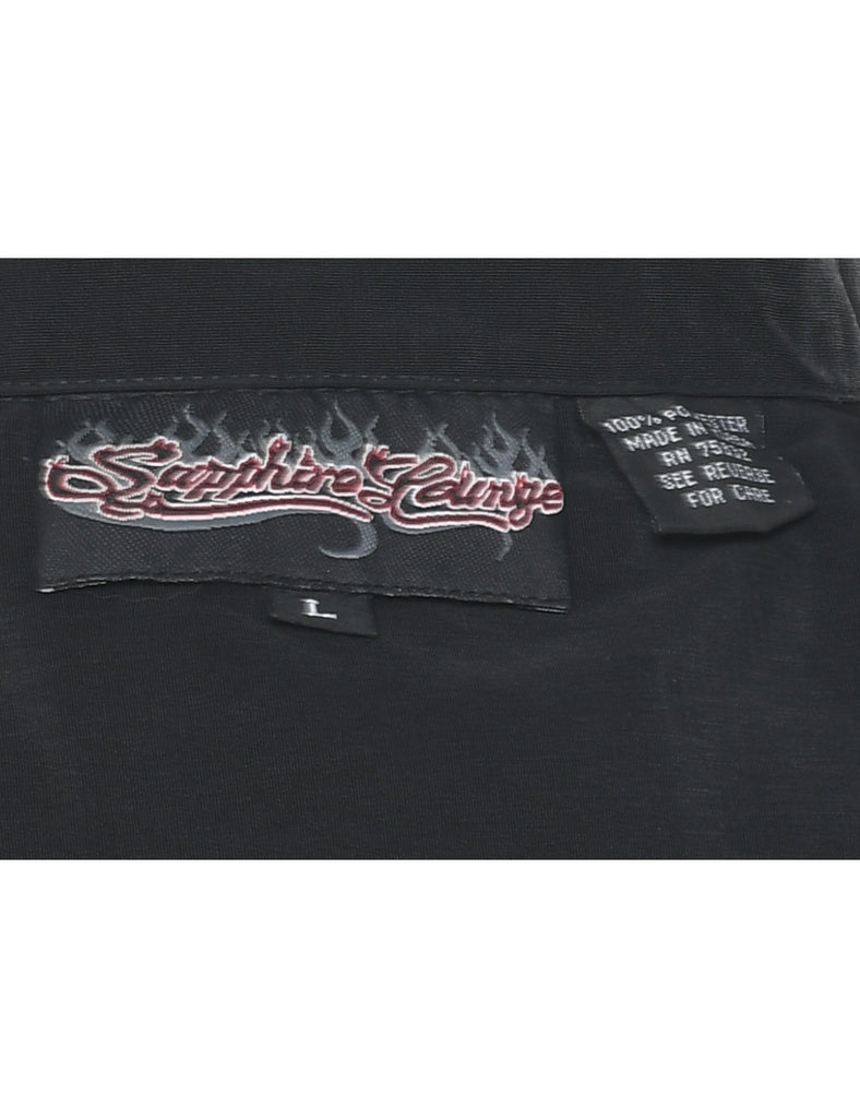 Y2K Flames Short Sleeve Shirt - L