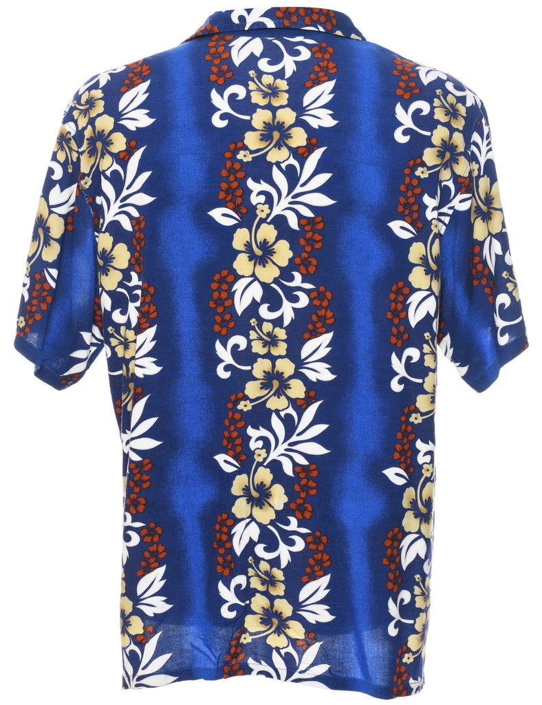 Y2K Floral Hawaiian Shirt - L