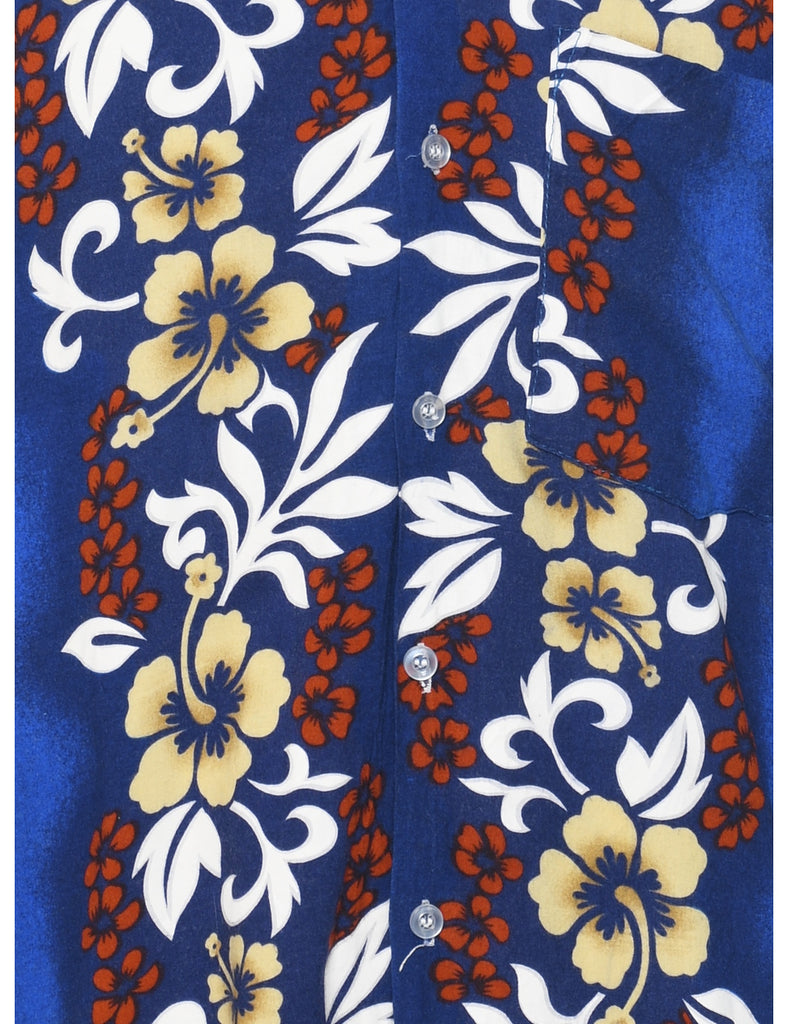 Y2K Floral Hawaiian Shirt - L