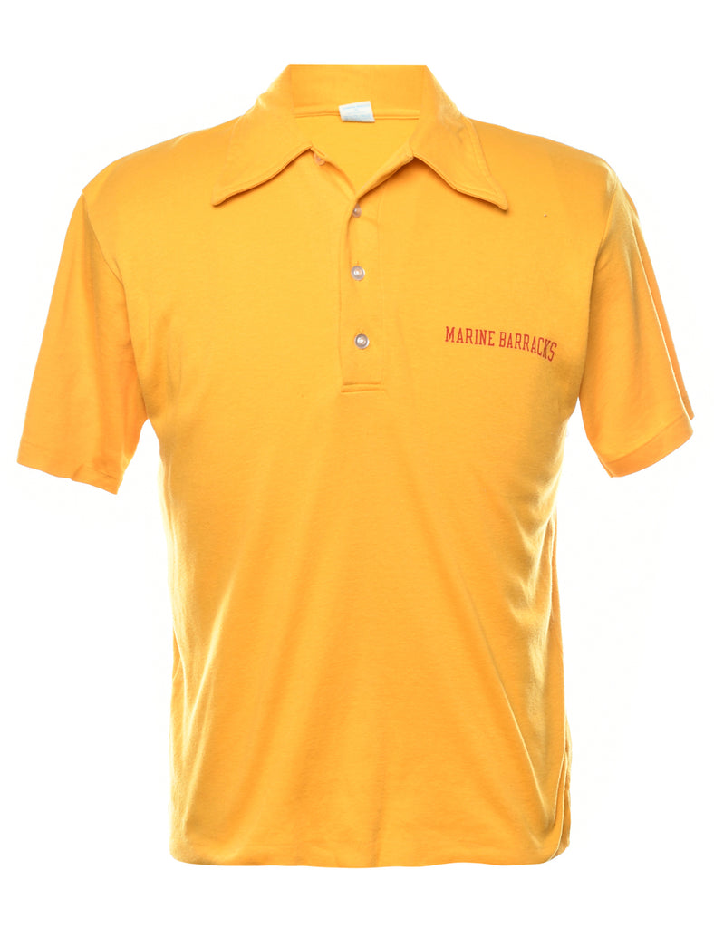 Yellow 1970s Polo Shirt - M