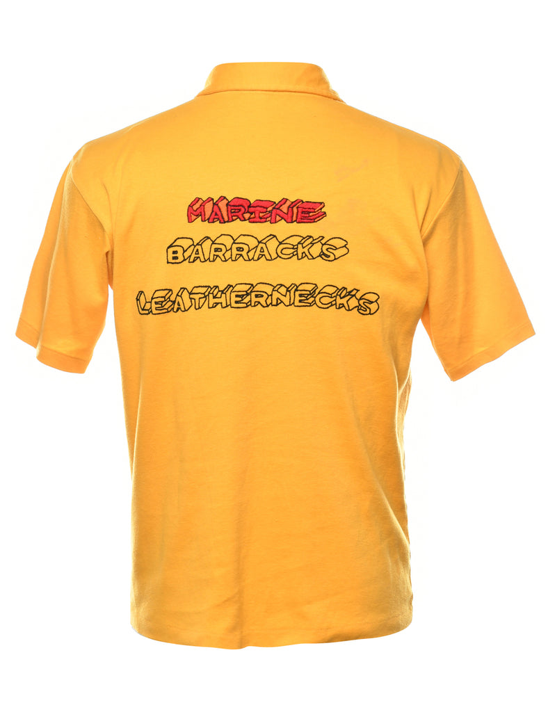 Yellow 1970s Polo Shirt - M
