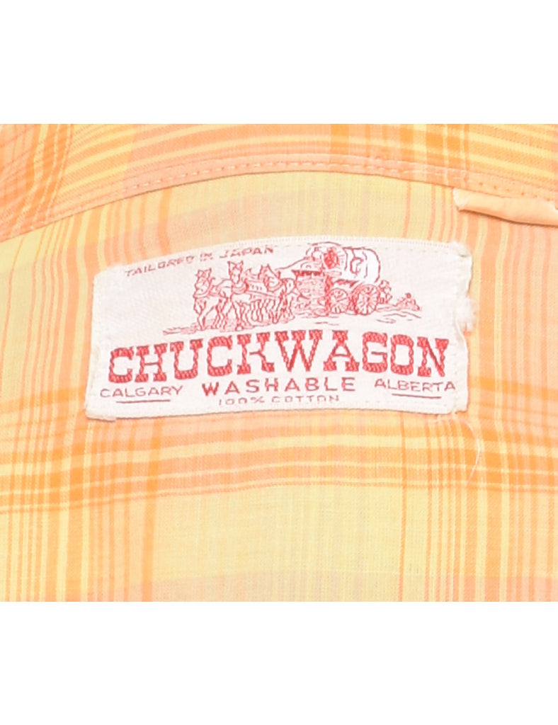 Yellow Checked Western Shirt - M