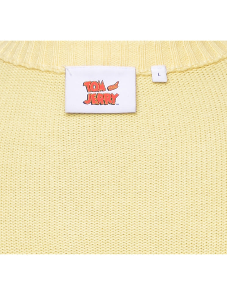 Yellow Tom & Jerry Cardigan - L