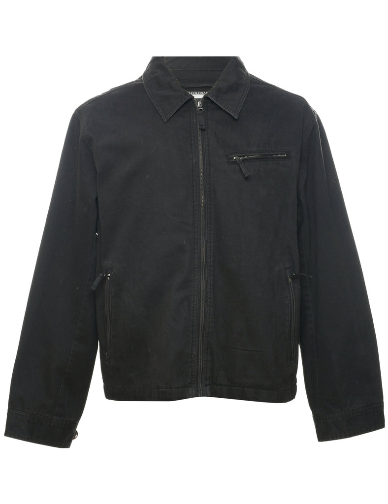 Zip Front Black Jacket - L