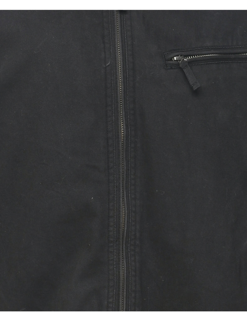 Zip Front Black Jacket - L