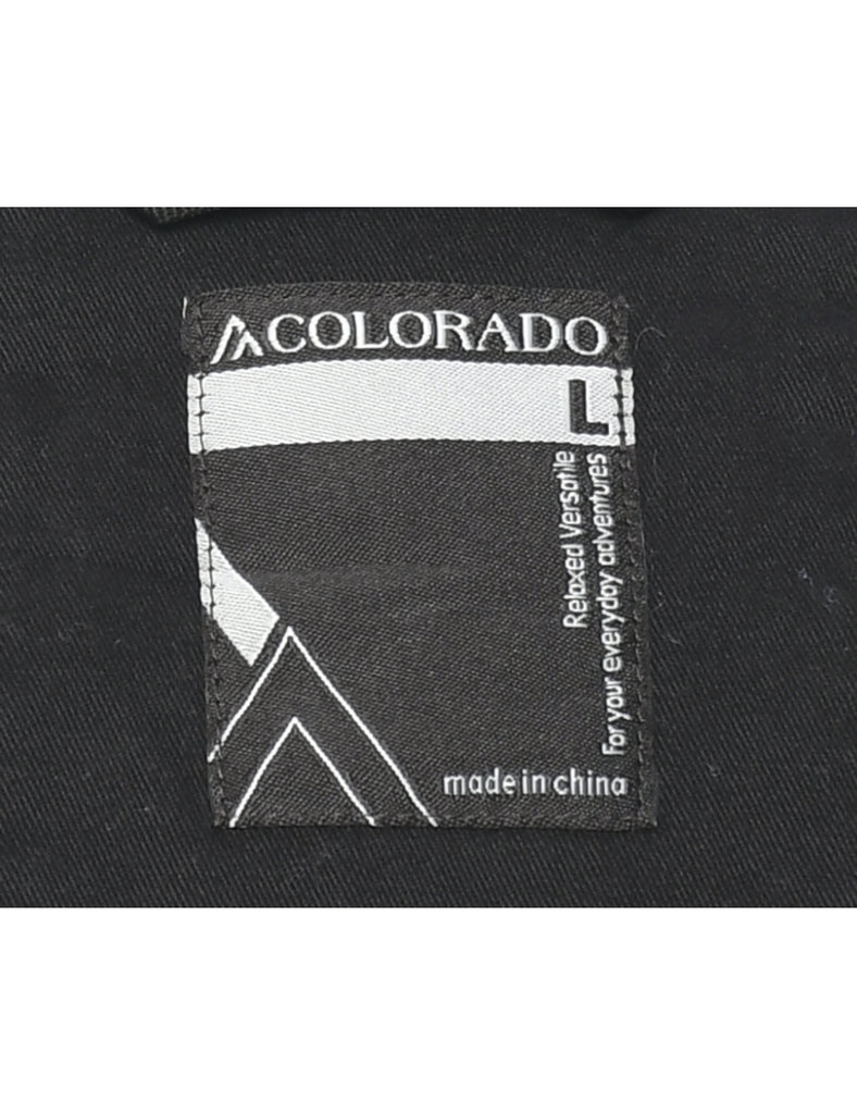 Zip Front Black Jacket - L