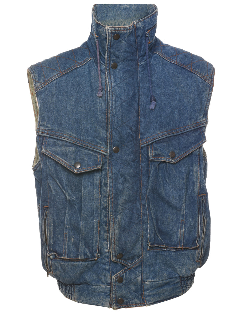 Zip Front Denim Jacket Vest - XL