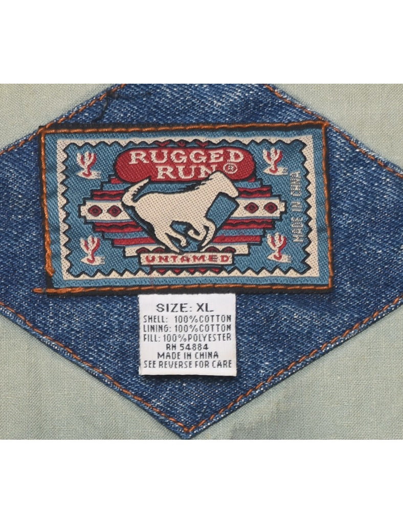Zip Front Denim Jacket Vest - XL