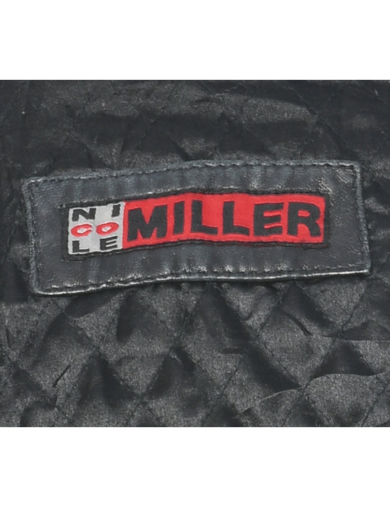 Zip Front Leather Jacket - S