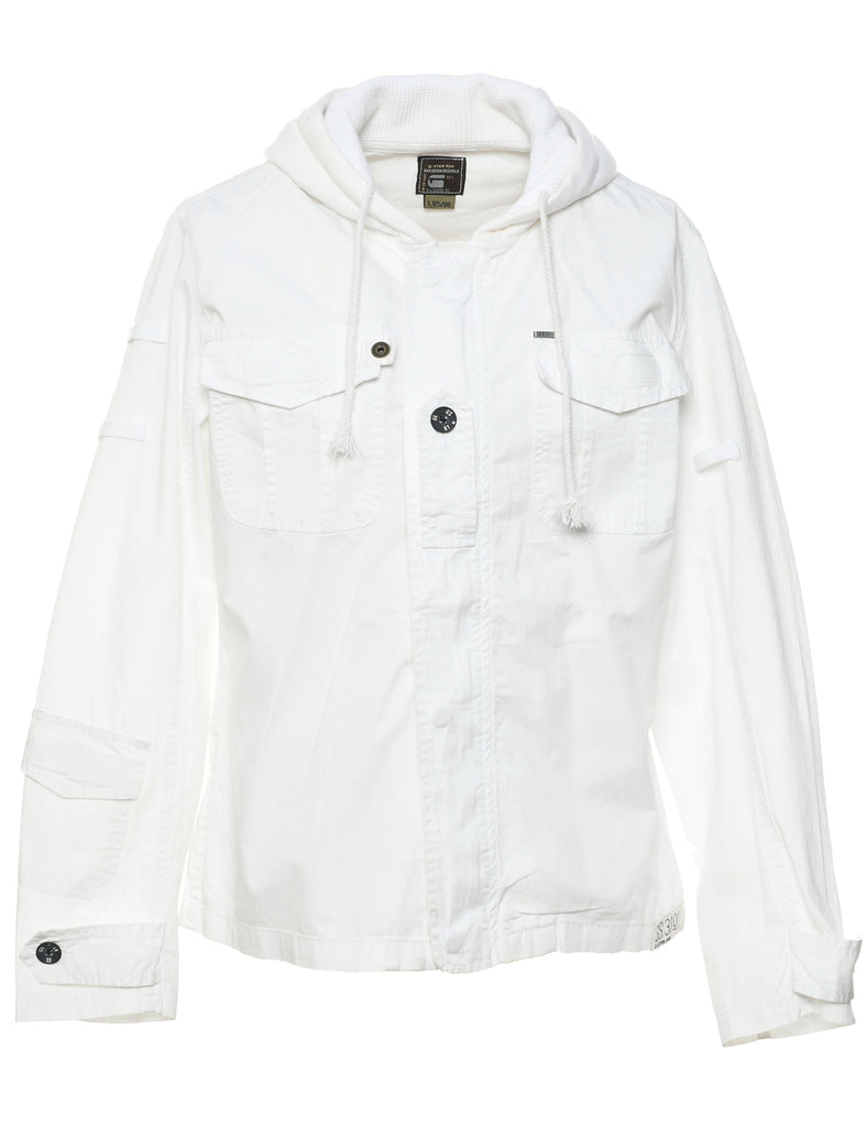 Zip Front White Jacket - L