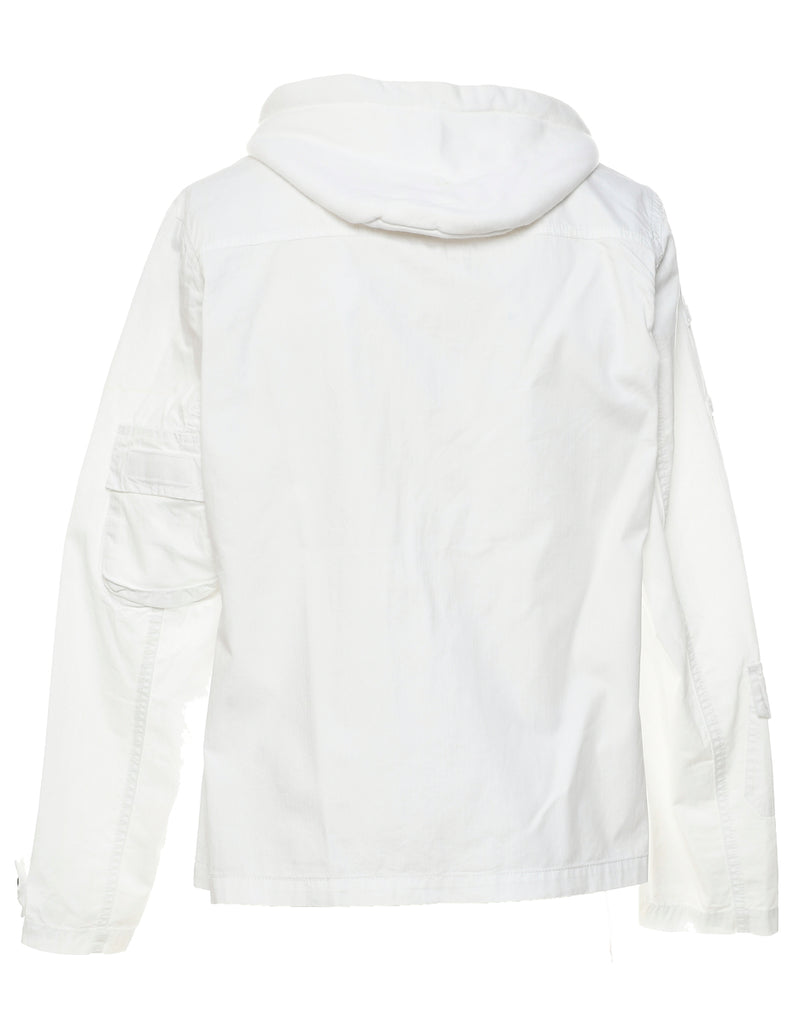 Zip Front White Jacket - L