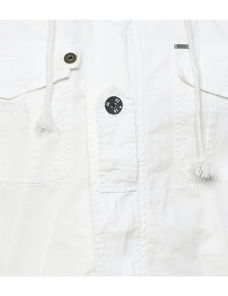Zip Front White Jacket - L