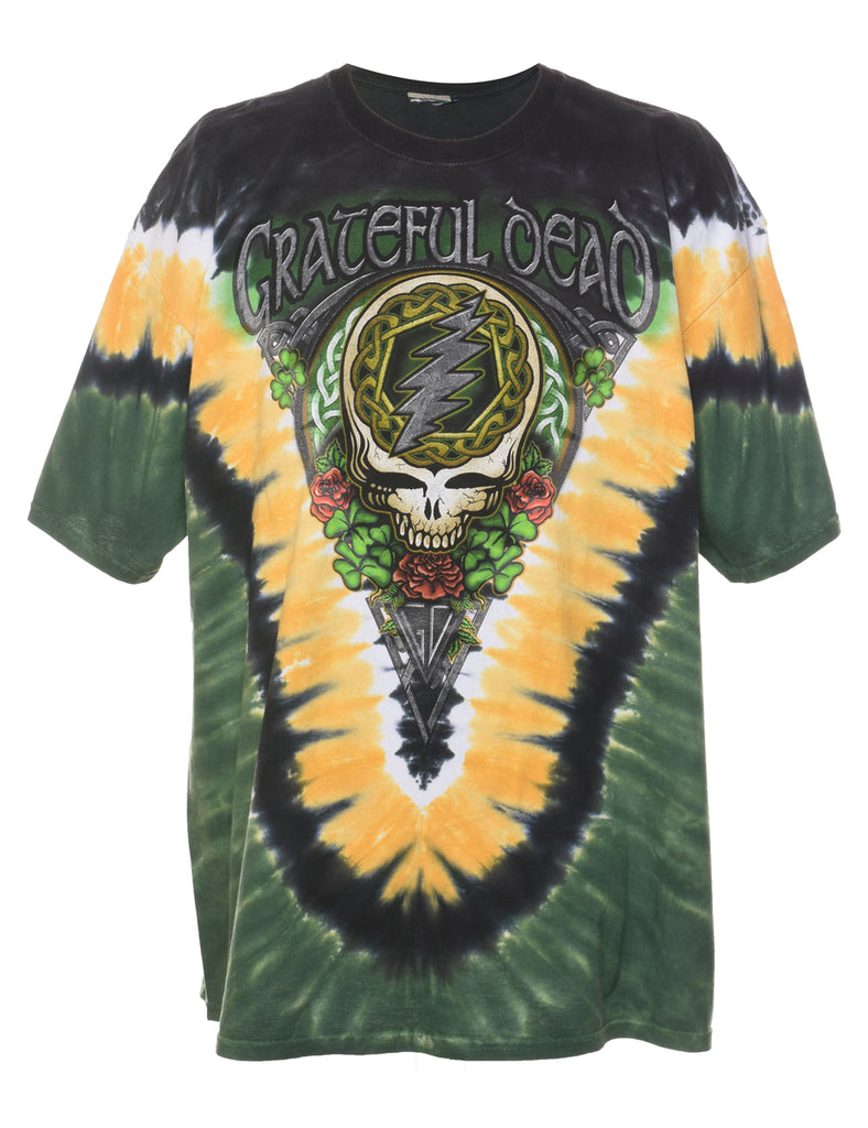 1990s Celtic Shamrock Grateful Dead Jerry Garcia Weir Lesh Packers T-Shirt - XL