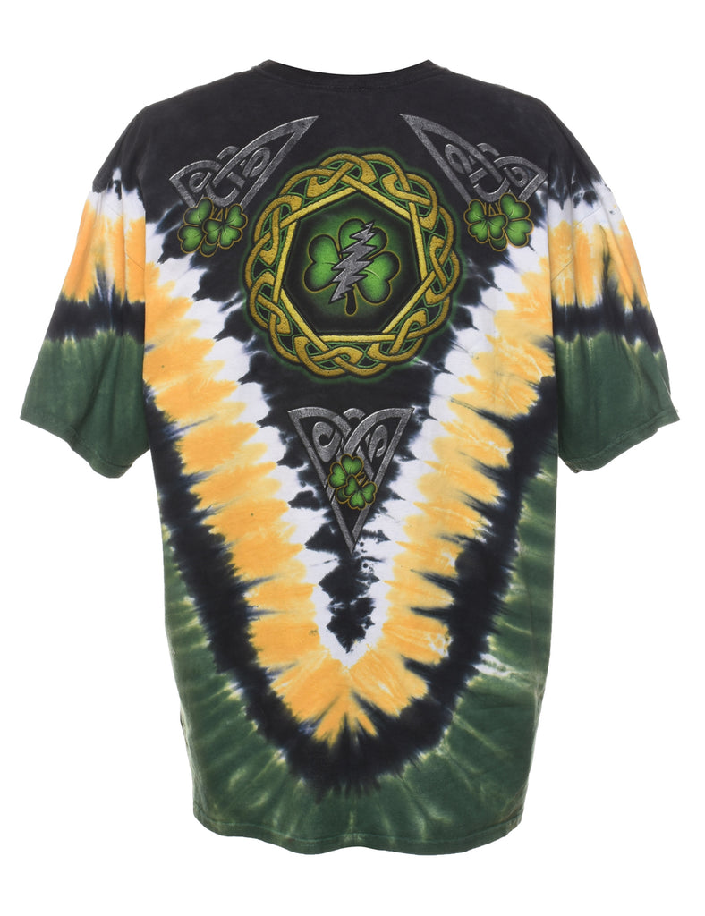 1990s Celtic Shamrock Grateful Dead Jerry Garcia Weir Lesh Packers T-Shirt - XL