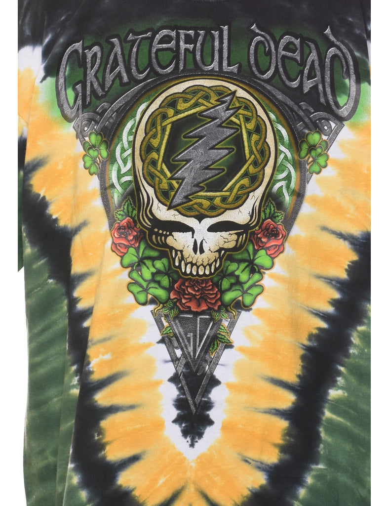 1990s Celtic Shamrock Grateful Dead Jerry Garcia Weir Lesh Packers T-Shirt - XL