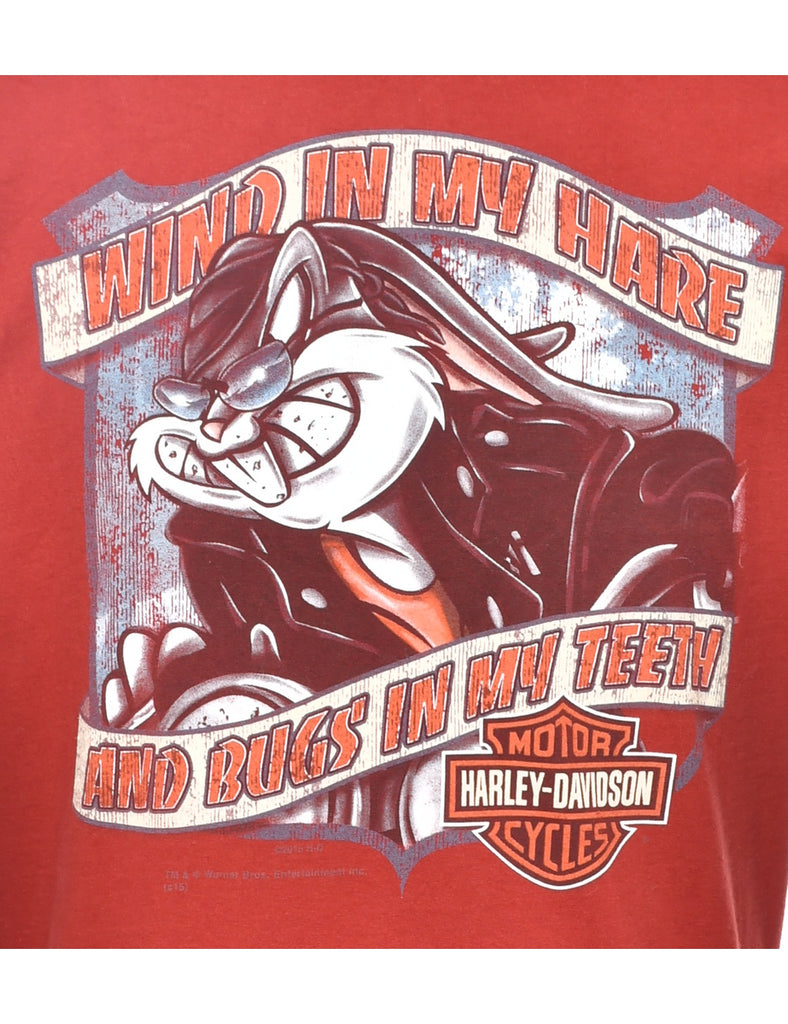 1990s Harley Davidson Printed T-shirt - XL