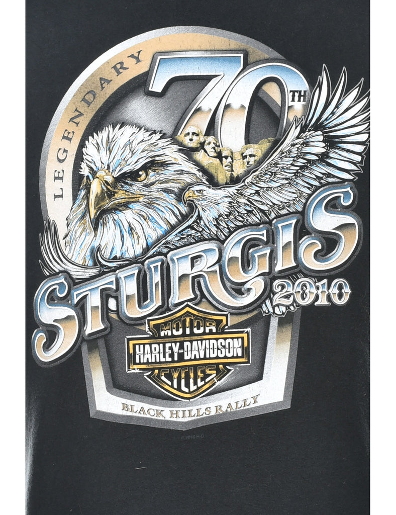 70th Sturgis 2010 Harley Davidson Printed T-shirt - XL