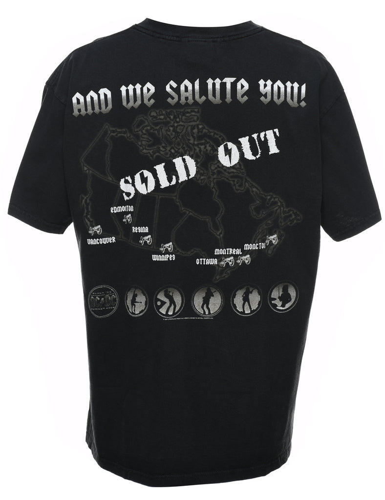 AC/DC Back In Canada Black & Grey Band T-shirt - L
