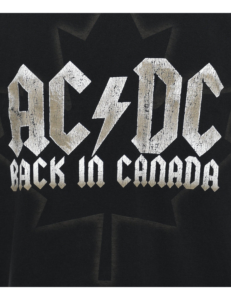 AC/DC Back In Canada Black & Grey Band T-shirt - L